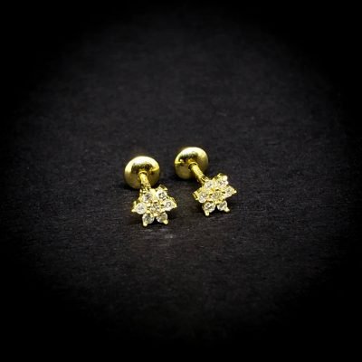 Brinco em Ouro 18k Estrela de Diamantes - Massate Jóias